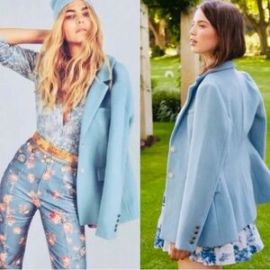 LoveShackFancy Whisper Blue Lula Blazer